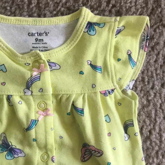 9M Carter’s Baby Girl Romper Butterflies/Rainbows - Picture 2 of 4